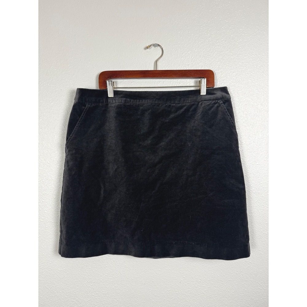 Boden Skirt Womens 14L Black Velvet A-Line Mini Above Knee Pockets B105